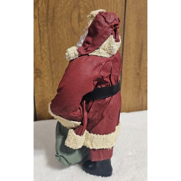 Vintage Fabric Mache 10" Santa Claus Figure Holding Bag of Toys Great Condition - Picture 11 of 16